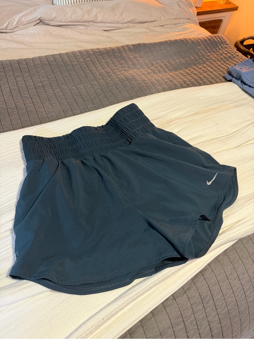 Nike Women’s Teal Elastic-Waist Athletic Shorts